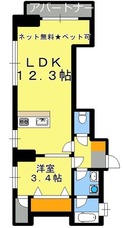 甲東中学校前駅 徒歩4分 3階の物件間取画像